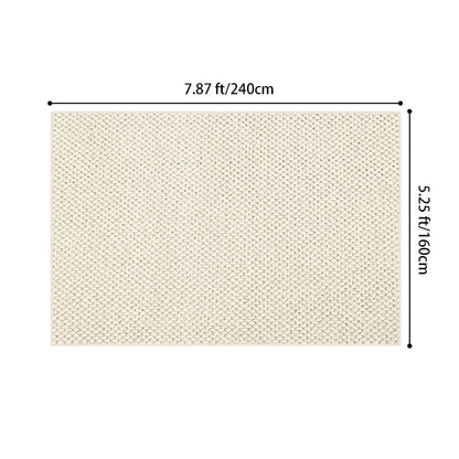 Modern Minimalist Wool Cotton Fabric Blend Rectangular Area Rug Non-Slip Durable Carpet For Living Room & Bedroom