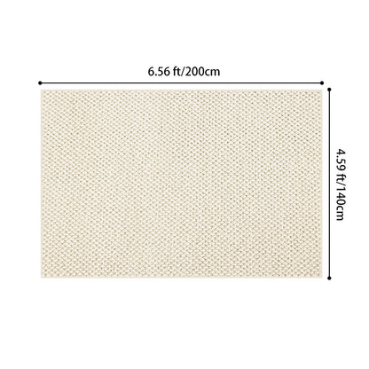 Modern Minimalist Wool Cotton Fabric Blend Rectangular Area Rug Non-Slip Durable Carpet For Living Room & Bedroom