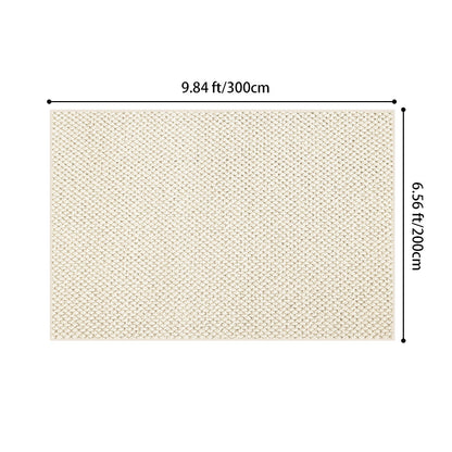 Modern Minimalist Wool Cotton Fabric Blend Rectangular Area Rug Non-Slip Durable Carpet For Living Room & Bedroom