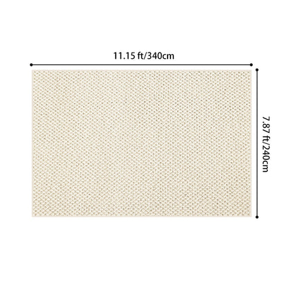 Modern Minimalist Wool Cotton Fabric Blend Rectangular Area Rug Non-Slip Durable Carpet For Living Room & Bedroom
