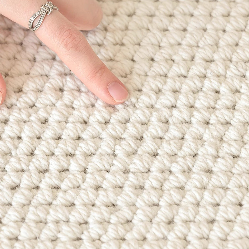 Modern Minimalist Wool Cotton Fabric Blend Rectangular Area Rug Non-Slip Durable Carpet For Living Room & Bedroom