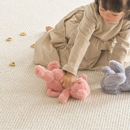 Modern Minimalist Wool Cotton Fabric Blend Rectangular Area Rug Non-Slip Durable Carpet For Living Room & Bedroom