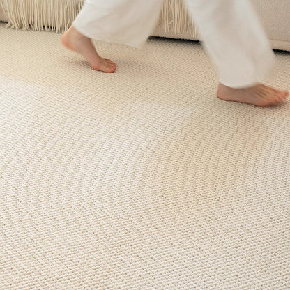 Modern Minimalist Wool Cotton Fabric Blend Rectangular Area Rug Non-Slip Durable Carpet For Living Room & Bedroom