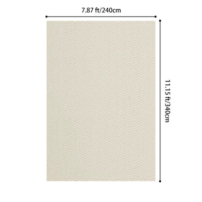 Contemporary Scandinavian Wool Cotton-Linen Blend Nylon Textured Area Rug For Living Room & Bedroom, Non-Slip Plush Carpet
