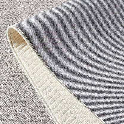 Contemporary Scandinavian Wool Cotton-Linen Blend Nylon Textured Area Rug For Living Room & Bedroom, Non-Slip Plush Carpet