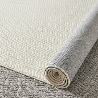Contemporary Scandinavian Wool Cotton-Linen Blend Nylon Textured Area Rug For Living Room & Bedroom, Non-Slip Plush Carpet