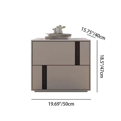 Modern Minimalist Rectangular Nightstand With 2 Drawers E1 MDF Featuring Smooth-Sliding Rails For Bedroom