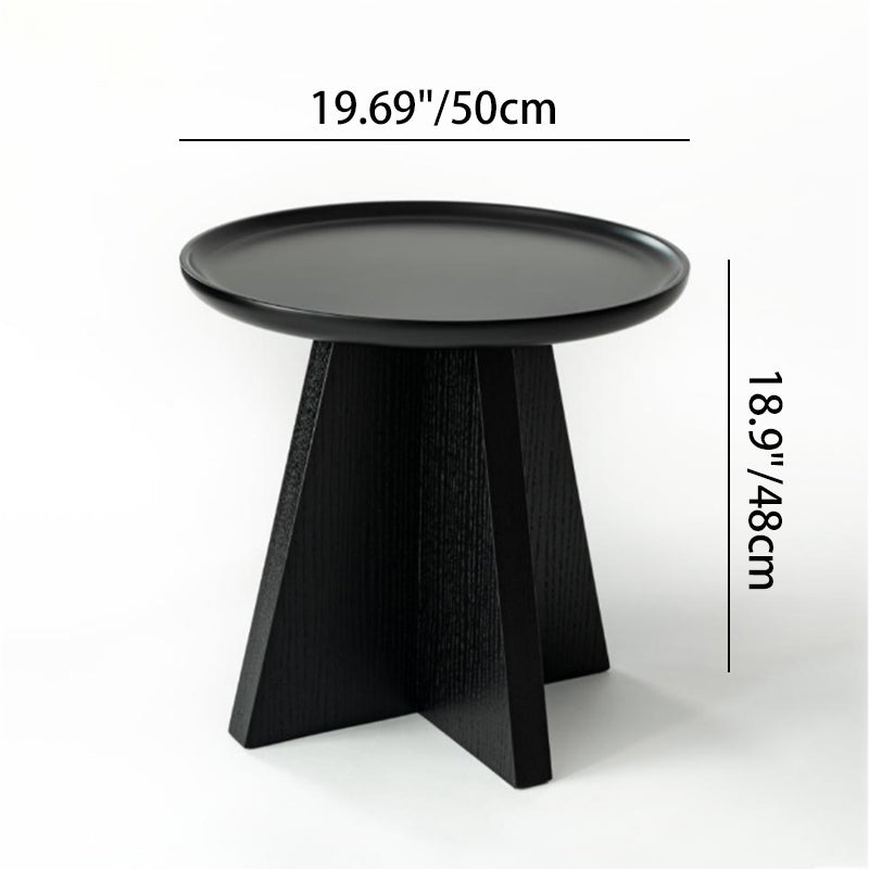 Modern Minimalist Round Side Table With Raised Edge - Plywood & E1 MDF For Living Room & Bedroom