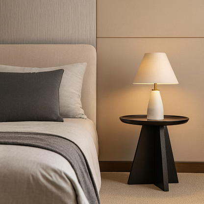Modern Minimalist Round Side Table With Raised Edge - Plywood & E1 MDF For Living Room & Bedroom