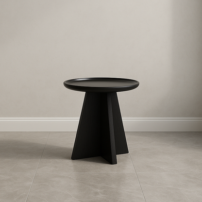 Modern Minimalist Round Side Table With Raised Edge - Plywood & E1 MDF For Living Room & Bedroom