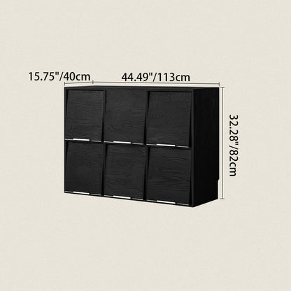 Modern Minimalist Flip-Up Door Storage Cabinet - Multi-Layer Solid Wood, Floor-Standing Organizer For Living Room