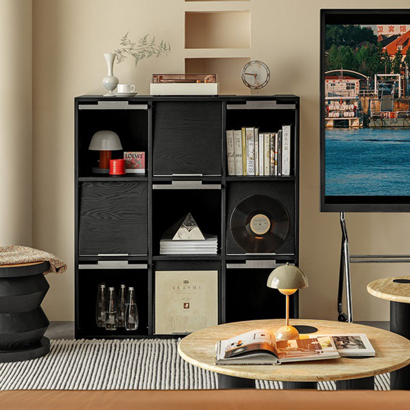 Modern Minimalist Flip-Up Door Storage Cabinet - Multi-Layer Solid Wood, Floor-Standing Organizer For Living Room