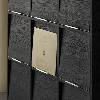 Modern Minimalist Flip-Up Door Storage Cabinet - Multi-Layer Solid Wood, Floor-Standing Organizer For Living Room