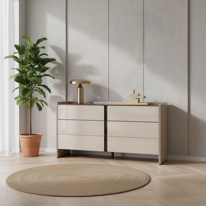 Modern Minimalist Storage Cabinet With Drawers - E1 Eco-friendly MDF Sideboard For Living Room & Bedroom