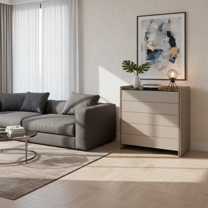 Modern Minimalist Storage Cabinet With Drawers - E1 Eco-friendly MDF Sideboard For Living Room & Bedroom