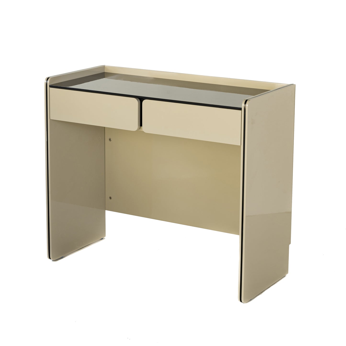 Modern Minimalist E1 MDF Rectangular Makeup Vanity With 2 Drawers & Raised Edge - Bedroom Storage Desk