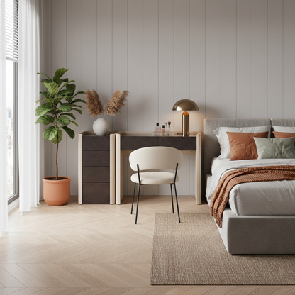Modern Minimalist E1 MDF Rectangular Storage Cabinet With 4 Drawers - Durable Closed Storage For Bedroom & Living Room