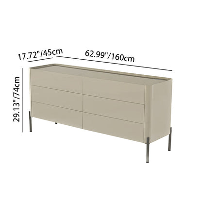 Modern Minimalist E1 MDF Storage Cabinet With Carbon Steel High Legs 5/6-Drawer For Bedroom & Living Room Organization