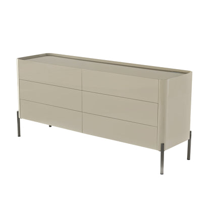 Modern Minimalist E1 MDF Storage Cabinet With Carbon Steel High Legs 5/6-Drawer For Bedroom & Living Room Organization