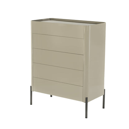 Modern Minimalist E1 MDF Storage Cabinet With Carbon Steel High Legs 5/6-Drawer For Bedroom & Living Room Organization