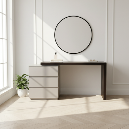 Modern Minimalist E1 MDF Makeup Vanity With 3/6-Drawer Storage Cabinet For Bedroom