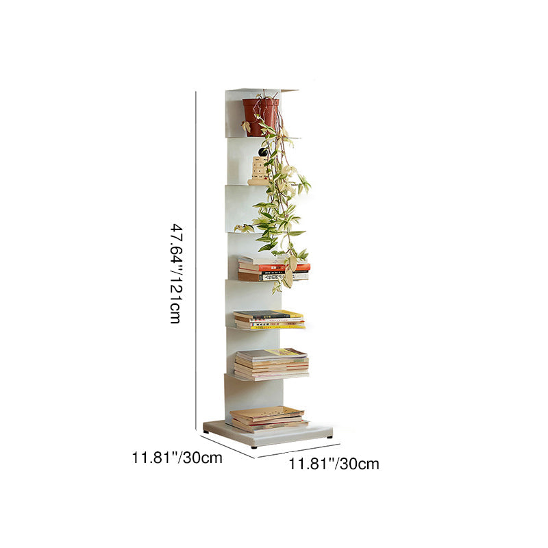 Modern Minimalist Iron Rectangular Floor Standing Bookshelf 6/7-Tier For Living Room & Home Office & Bedroom Storage