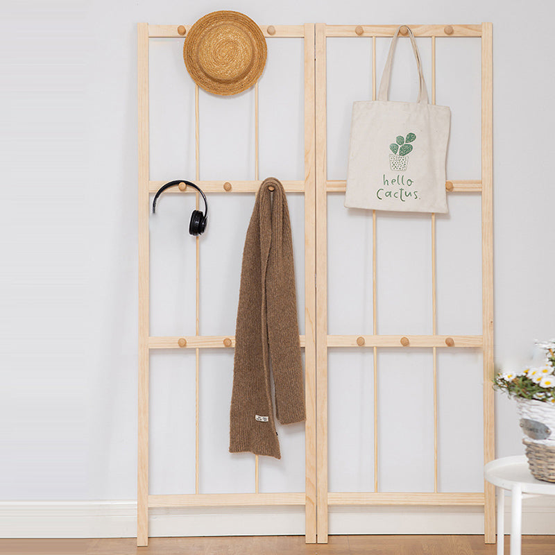 Modern Minimalist Pine Rectangular Floor Coat Rack - Hall Tree With 9/18 Hooks For Bedroom