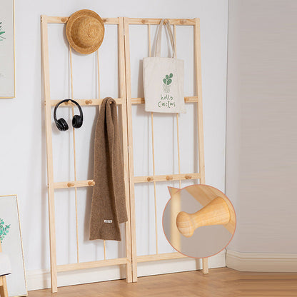 Modern Minimalist Pine Rectangular Floor Coat Rack - Hall Tree With 9/18 Hooks For Bedroom