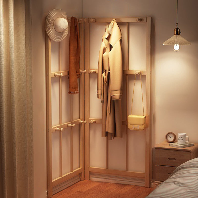 Modern Minimalist Pine Rectangular Floor Coat Rack - Hall Tree With 9/18 Hooks For Bedroom
