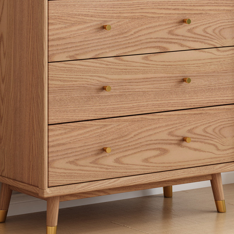 Contemporary Nordic Solid Wood & Plywood Rectangular Storage Cabinet 5/6 Drawers For Living Room