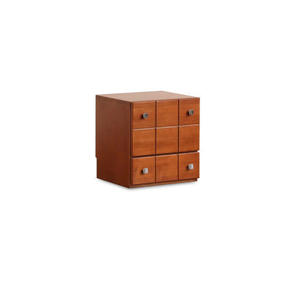 Contemporary Retro Solid Wood & Plywood Rectangular Storage Cabinet With 1 Drawer & 1 Cabinet For Living Room