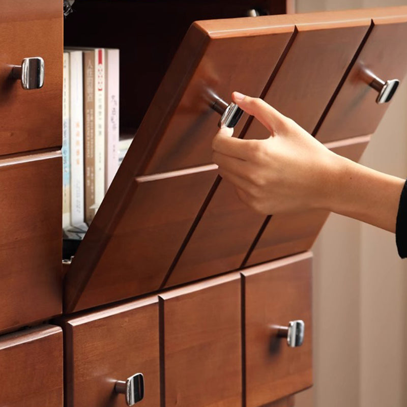 Contemporary Retro Solid Wood & Plywood Rectangular Storage Cabinet With 1 Drawer & 1 Cabinet For Living Room