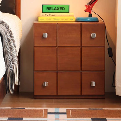 Contemporary Retro Solid Wood & Plywood Rectangular Storage Cabinet With 1 Drawer & 1 Cabinet For Living Room