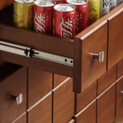 Contemporary Retro Solid Wood & Plywood Rectangular Storage Cabinet With 1 Drawer & 1 Cabinet For Living Room