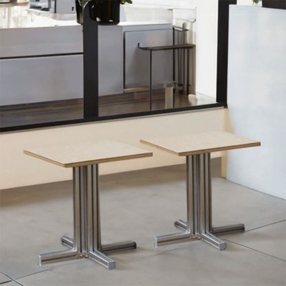 Modern Minimalist Birch Plywood & Aluminum Square/Round Coffee Table Water-Resistant For Indoor & Outdoor Use