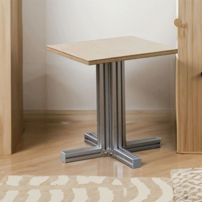 Modern Minimalist Birch Plywood & Aluminum Square/Round Coffee Table Water-Resistant For Indoor & Outdoor Use