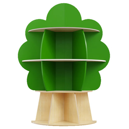 Contemporary Creative Solid Wood Plywood Tree-Shaped Kids Storage Shelf 4-Tier 10-Cubby For Bedroom & Living Room
