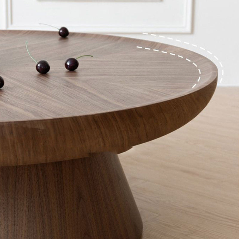 Modern Minimalist MDF Round Coffee Table Set With Raised Edges For Living Room