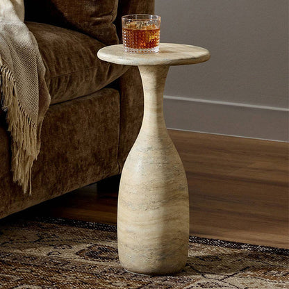 Modern Luxury Fiberglass Round Sculptural Side Table For Living Room