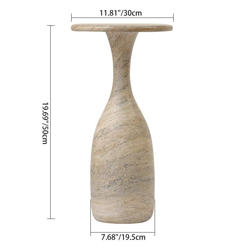 Modern Luxury Fiberglass Round Sculptural Side Table For Living Room