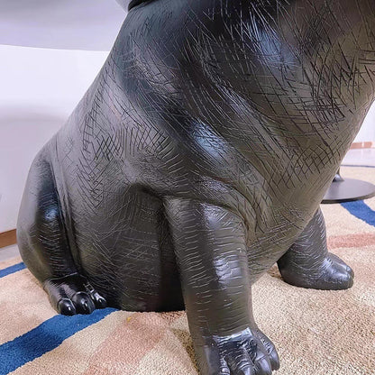 Contemporary Creative Fiberglass Tempered Glass Hippo Sculptural Coffee Table For Living Room