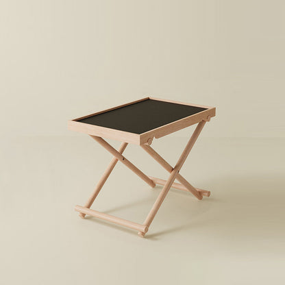 Modern Minimalist Rectangular Solid Wood & MDF Rectangular Side Table With Foldable Design & Adjustable Height For Living Room And Bedroom