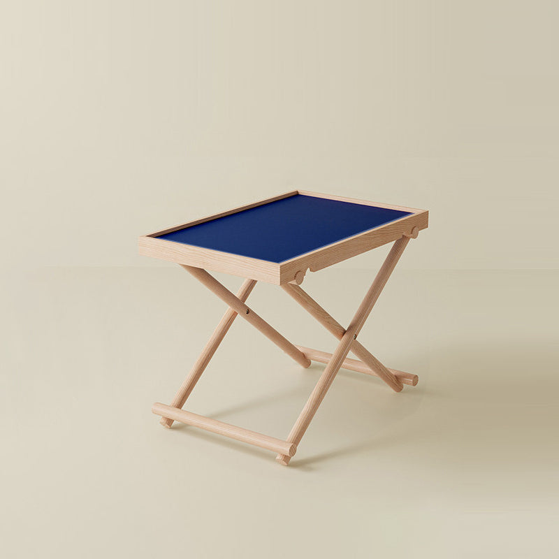 Modern Minimalist Rectangular Solid Wood & MDF Rectangular Side Table With Foldable Design & Adjustable Height For Living Room And Bedroom
