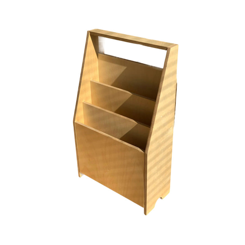 Contemporary Nordic Birch Plywood Trapezoid Bookshelf With 3-Tier Storage For Living Room & Home Office