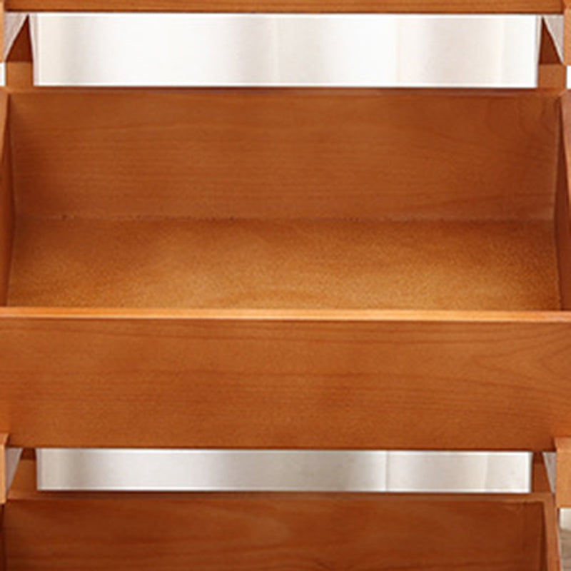 Modern Minimalist Solid Wood Rectangular Storage Shelf With 3-Tier Organizer For Living Room & Kitchen