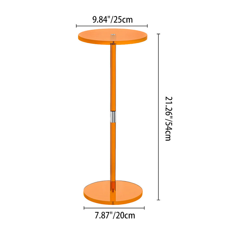 Modern Minimalist Acrylic Round Side Table For Living Room & Bedroom & Bathroom