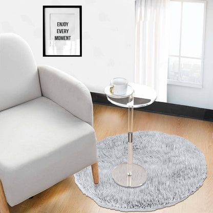 Modern Minimalist Acrylic Round Side Table For Living Room & Bedroom & Bathroom