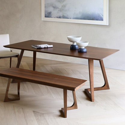 Contemporary Nordic Solid Walnut & Plywood Rectangular Precision Joinery & Mortise-and-Tenon Craft For Long-Lasting Durability Dining Table For 4-8 Seats
