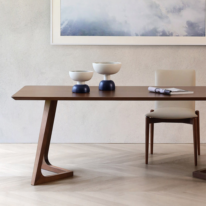 Contemporary Nordic Solid Walnut & Plywood Rectangular Precision Joinery & Mortise-and-Tenon Craft For Long-Lasting Durability Dining Table For 4-8 Seats