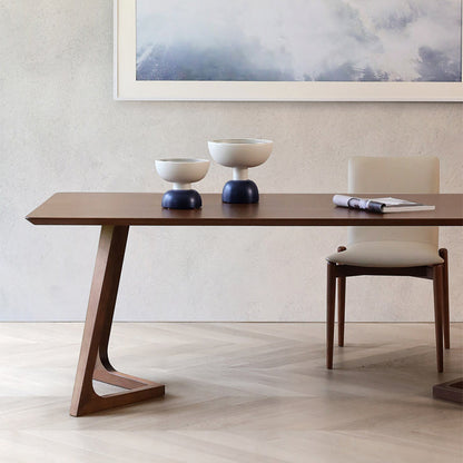 Contemporary Nordic Solid Walnut & Plywood Rectangular Precision Joinery & Mortise-and-Tenon Craft For Long-Lasting Durability Dining Table For 4-8 Seats